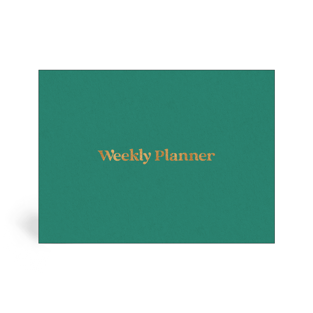 Foil Weekly Desk Planner - Green - Paperful