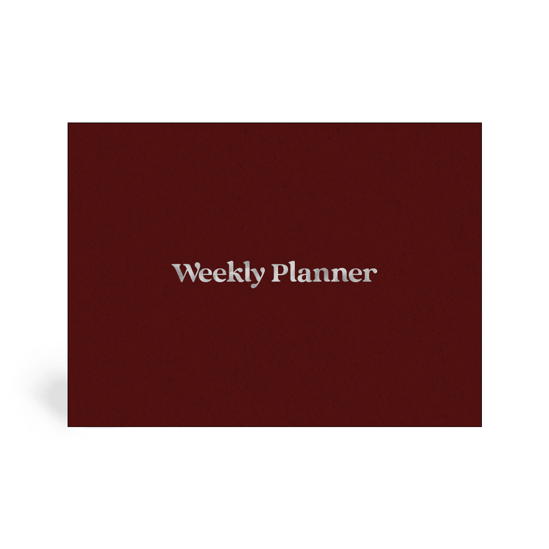 Foil Weekly Desk Planner - Red - Paperful