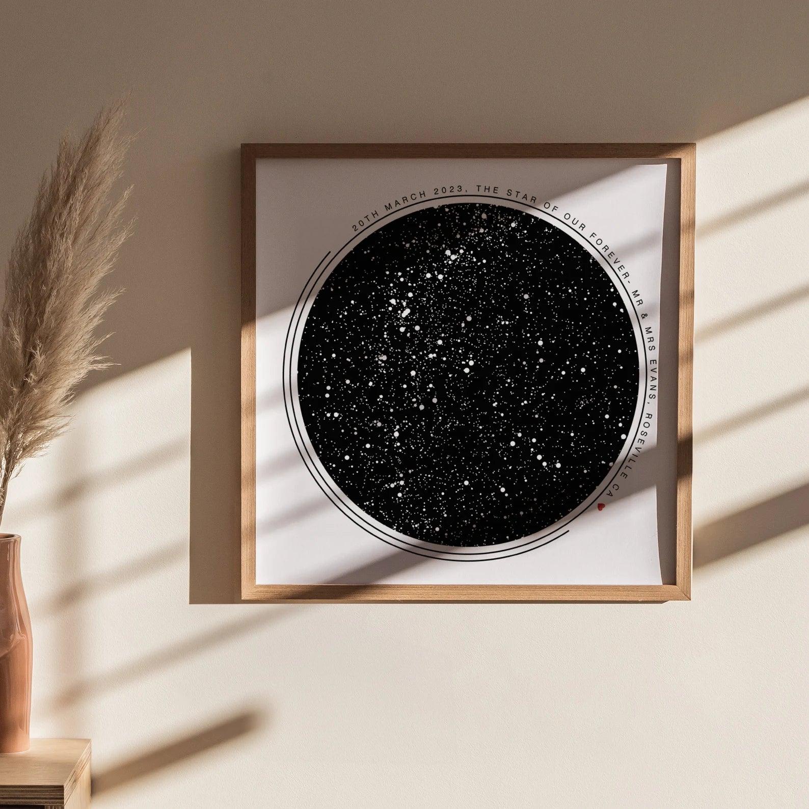 Round Star Map Print - Paperful