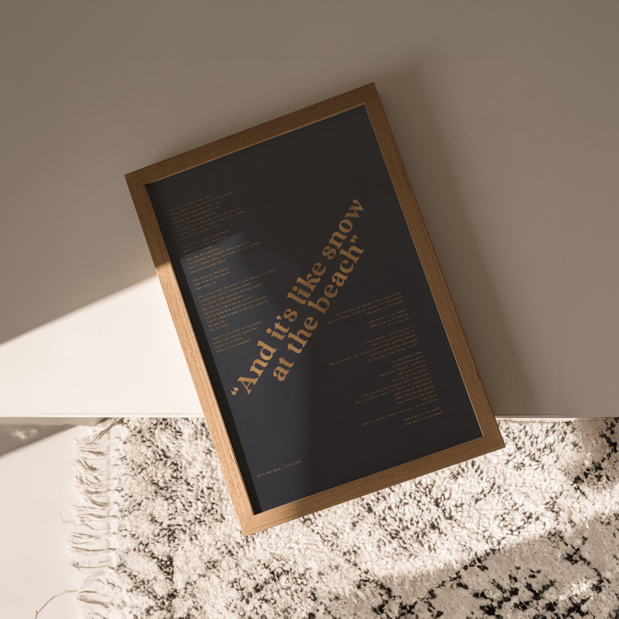 Metallic song Lyrics Print - Paperful