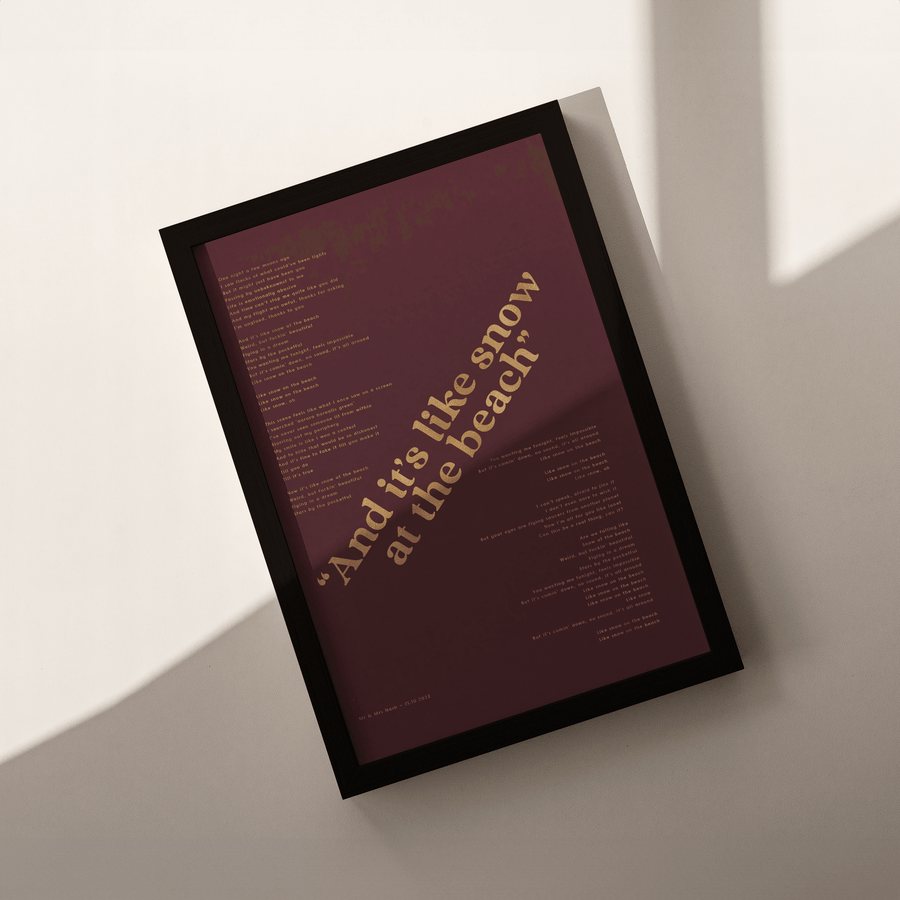 Metallic song Lyrics Print - Paperful