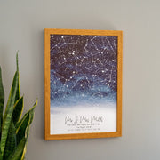 Personalised Watercolour Star Map Print