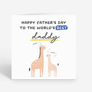 Personalised 1st Fathers Day Card - Baby Giraffe Design