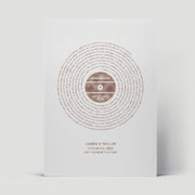 Metallic Song Lyrics Record Vinyl Print