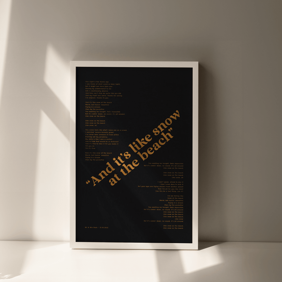 Metallic song Lyrics Print - Paperful