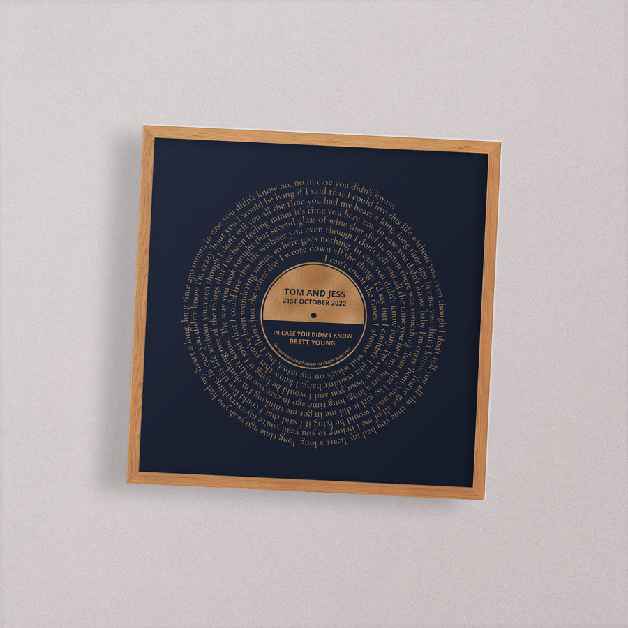 Personalised Foil Vinyl Record Wall Art Print