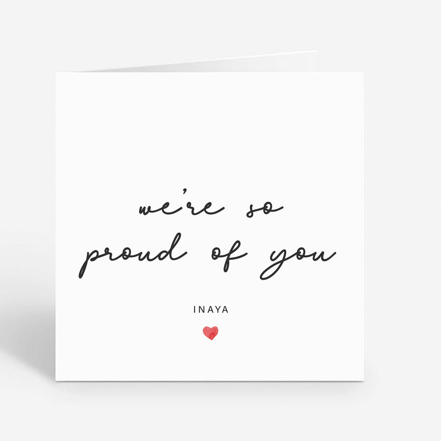 Proud of You Card - Encouragement Congratulations Graduation New Job - Friend Daughter Son