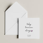 Wedding Day Card - Bride Groom Anniversary Romantic Minimal