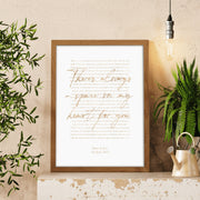 Personalised Metallic Foil Song Lyrics Print