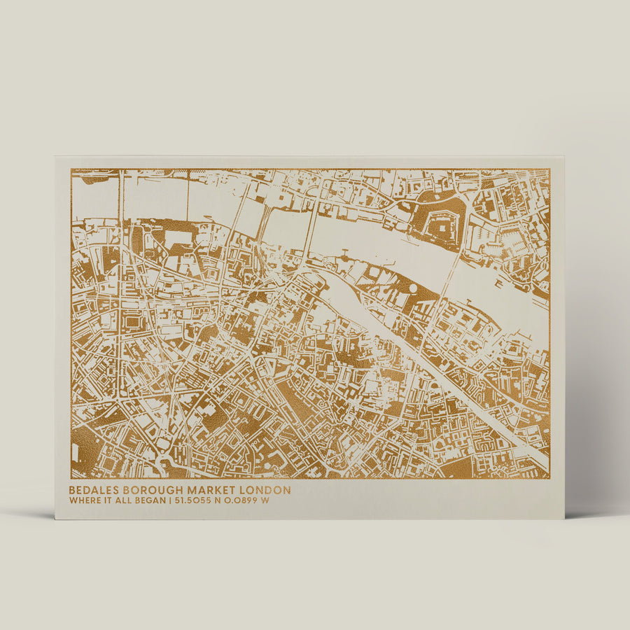 Personalised Metallic Foil Street Map