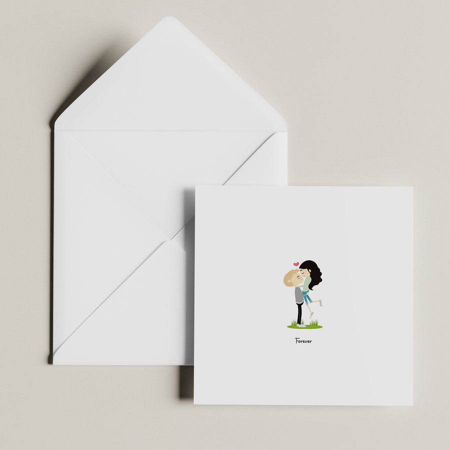 Anniversary Cards for Couples - Forever Anniversary Engagement Boyfriend Girlfriend Husband Wife - Cute Design