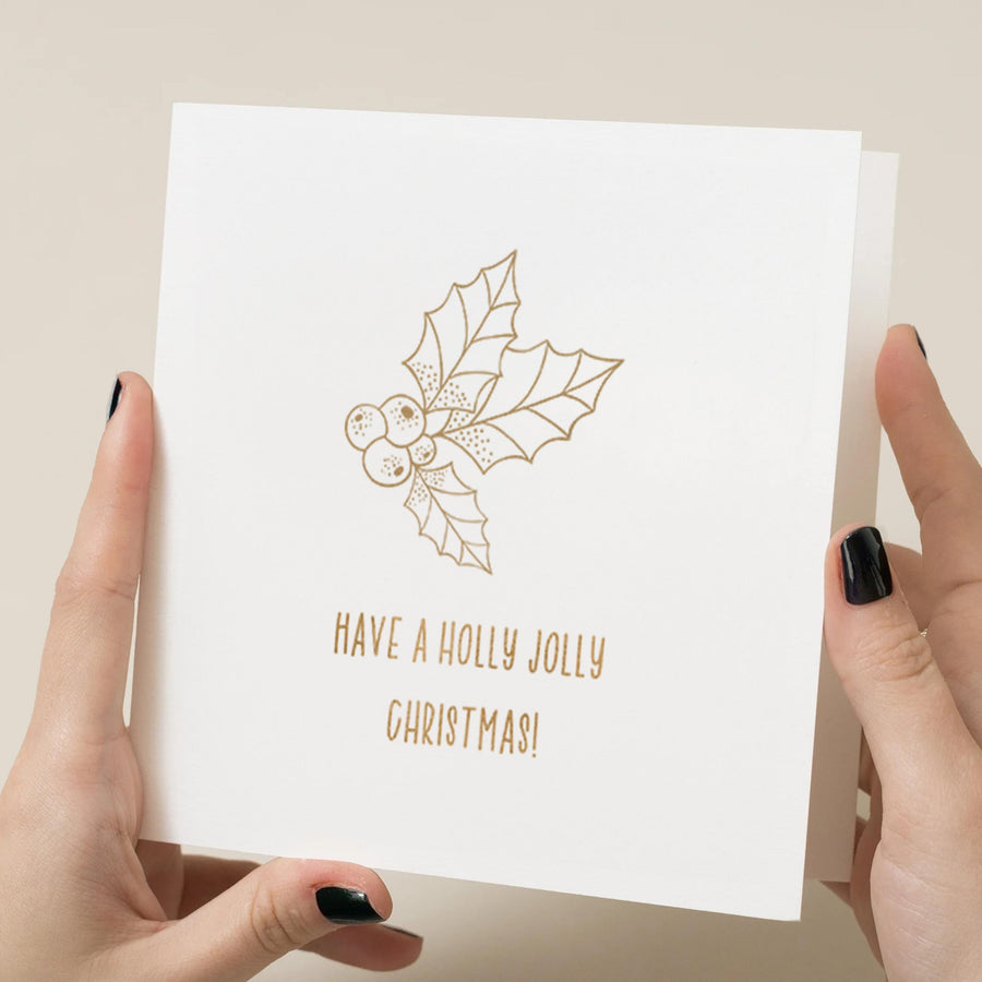 Christmas Card Multi Pack - 4 Pack with Individual Designs - Metallic Gold  Silver Foil - Simple Christmas Design