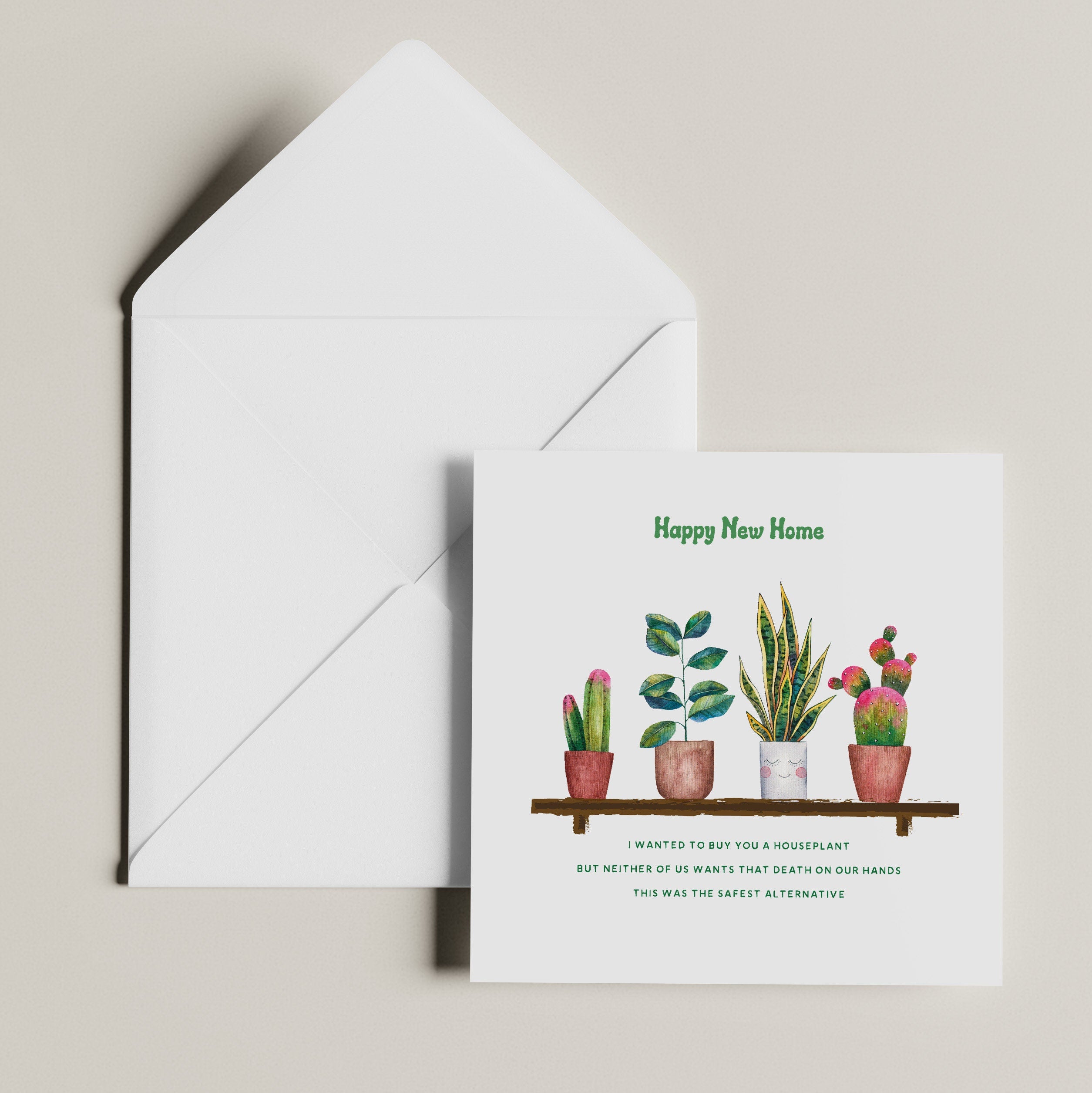 Personalised House Plant New Home Card  Gift - Housewarming  New Adventures Cards