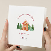 Christmas and New Home Card - First House Happy Holidays Housewarming First Christmas