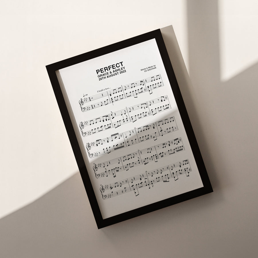 Personalised Metallic Foil Song Piano Music Print