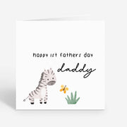 Personalised Baby Zebra First Fathers Day Card for Dad