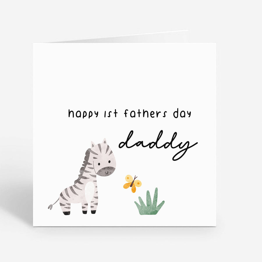 Personalised Baby Zebra First Fathers Day Card for Dad