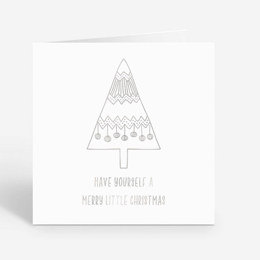 Christmas Card Multi Pack - 4 Pack with Individual Designs - Metallic Gold  Silver Foil - Simple Christmas Design