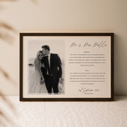 Personalised Anniversary Wedding Vows Print