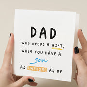 Dad Birthday Card - Funny Gift From Son Joke Greeting for Daddy