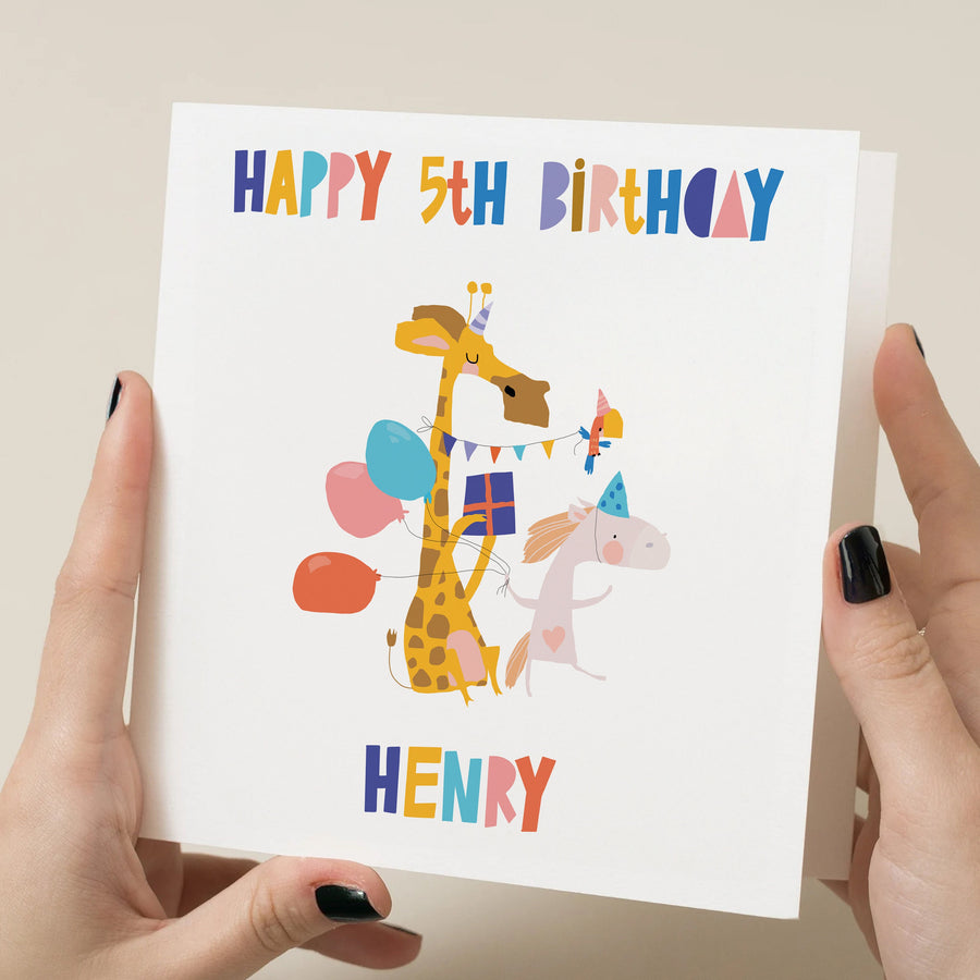 Personalised 5th Birthday Card SonNephewGrandsonFriends