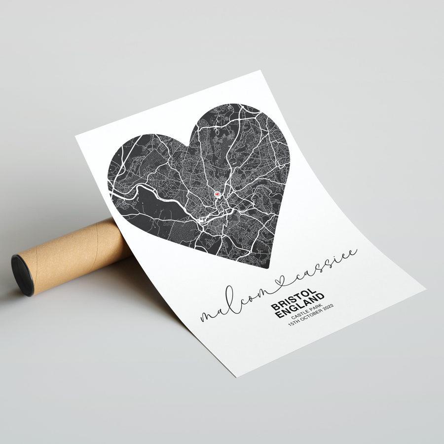 Personalised Anniversary Map Print