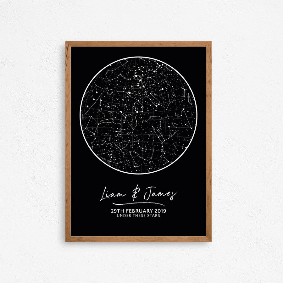 Custom Star Map Night Sky Print,