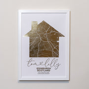 Custom Map Foil House Print