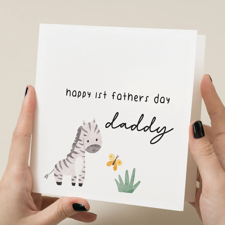 Personalised Baby Zebra First Fathers Day Card for Dad