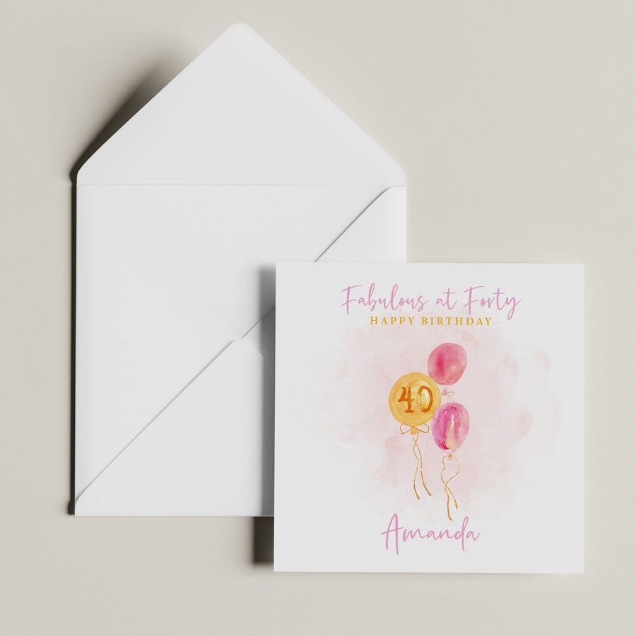 Personalised 40th Birthday Card - Mum Woman Her Wife Sister Friend - Gift for Fortieth Celebration