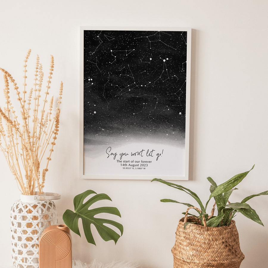 Personalised Watercolour Star Map