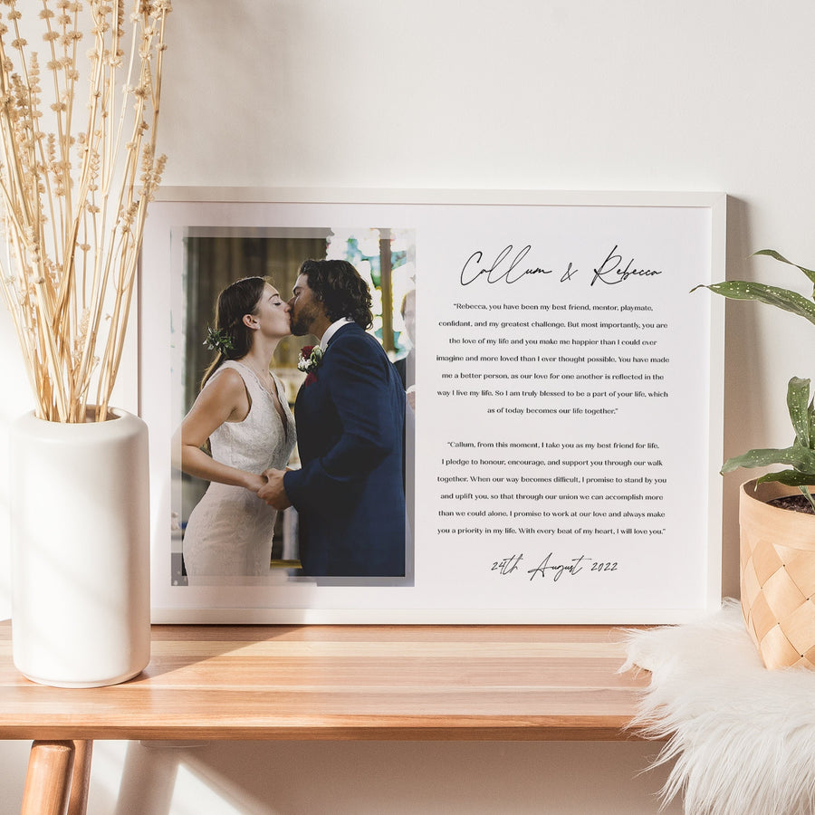 Personalised Anniversary Wedding Vows Print