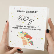 Personalised Unicorn Birthday Card - Any Age Daughter Granddaughter Niece Sister