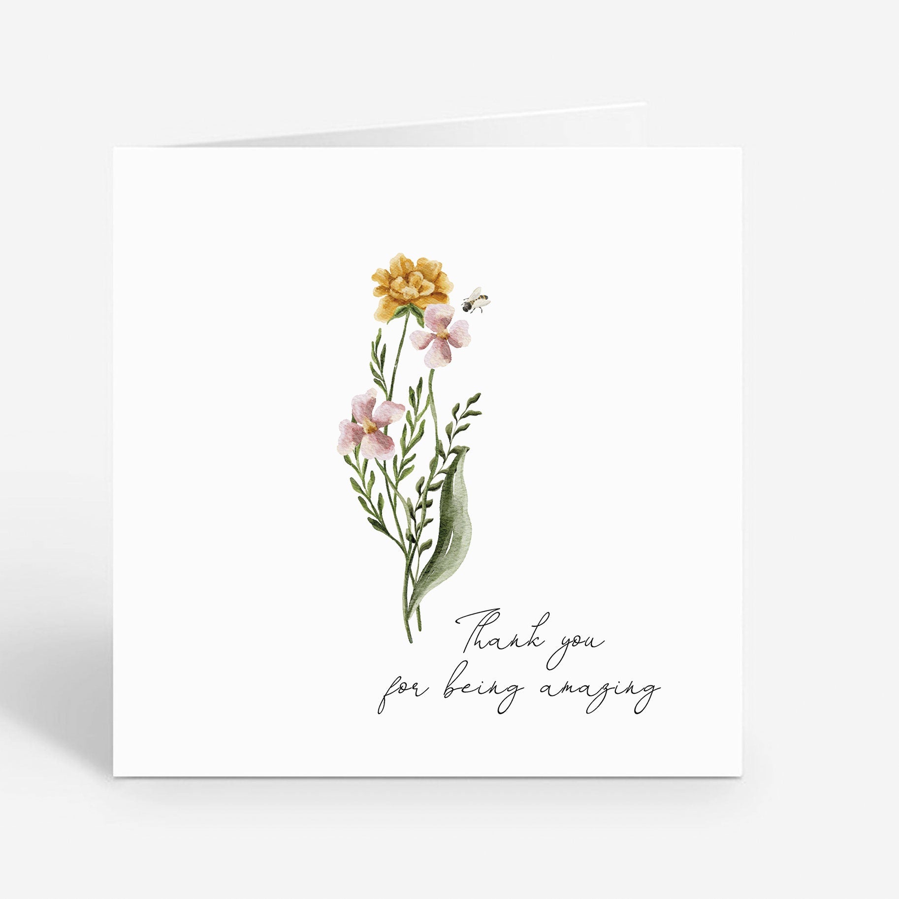 Thank You Card - Personalised Floral Design