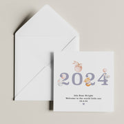 Personalised Newborn Card - 2024 Welcome Baby Girl Card