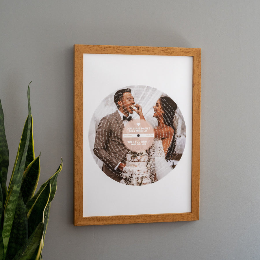 Personalised Photo Vinyl Song Lyric Print