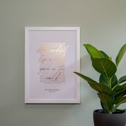 Personalised Metallic Foil Song Lyrics Print