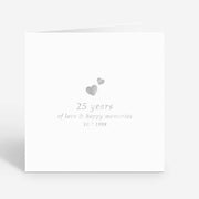 Silver Wedding Anniversary Card - Personalised 25 Year Card