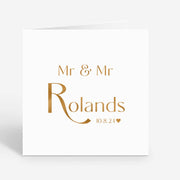 Personalised Metallic Foil Wedding Congratulations Card - Bride and Groom To My Bride and Groom Couples Card