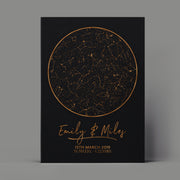 Personalised Foil Star Map Celestial Night Sky