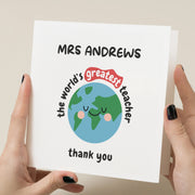 Personalised Teacher Thank You Card - Worlds Best Teacher - End of Term Gift