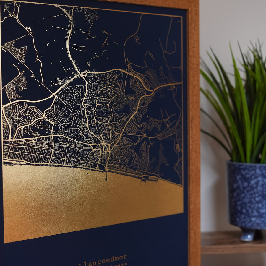 Custom Foil  Map Print