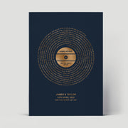 Metallic Song Lyrics Record Vinyl Print