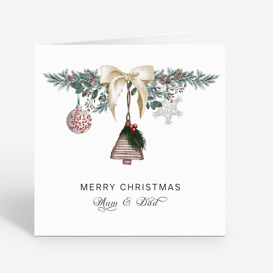 Christmas Card for Mum  Dad - Merry Christmas Parents Holiday Greeting