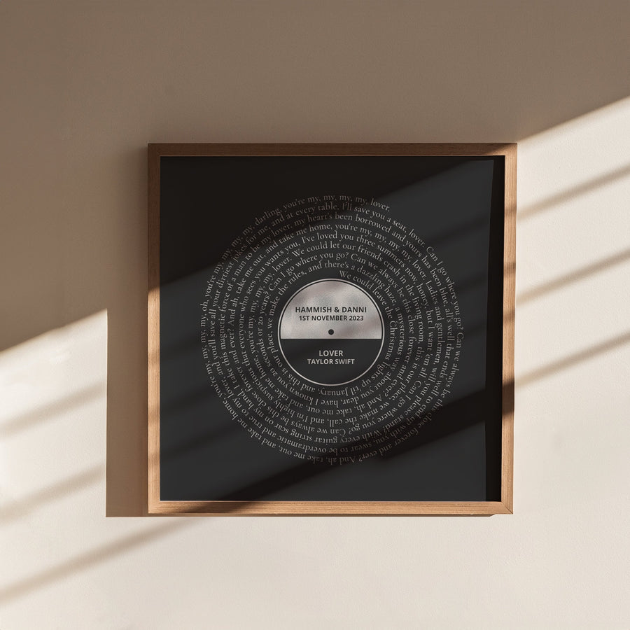 Personalised Foil Vinyl Record Wall Art Print