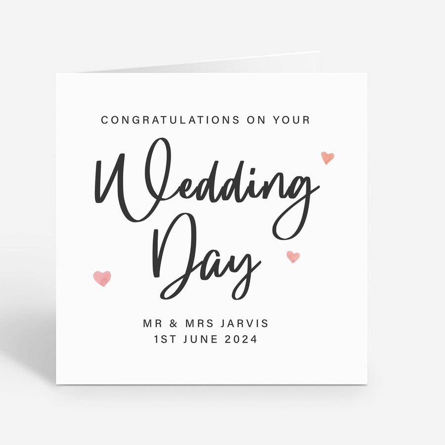 Personalized Wedding Day Card - Congratulations  Card