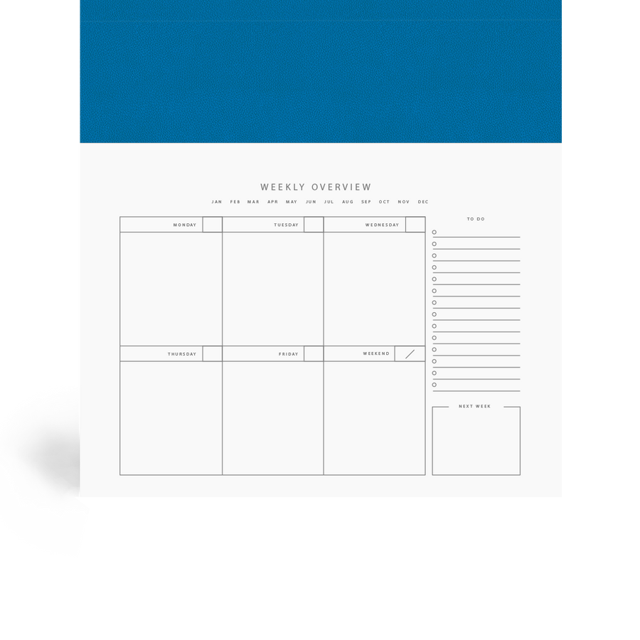 Adriatic Blue Weekly Desk Planner