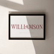 Personalised Family Name Print - Paperful