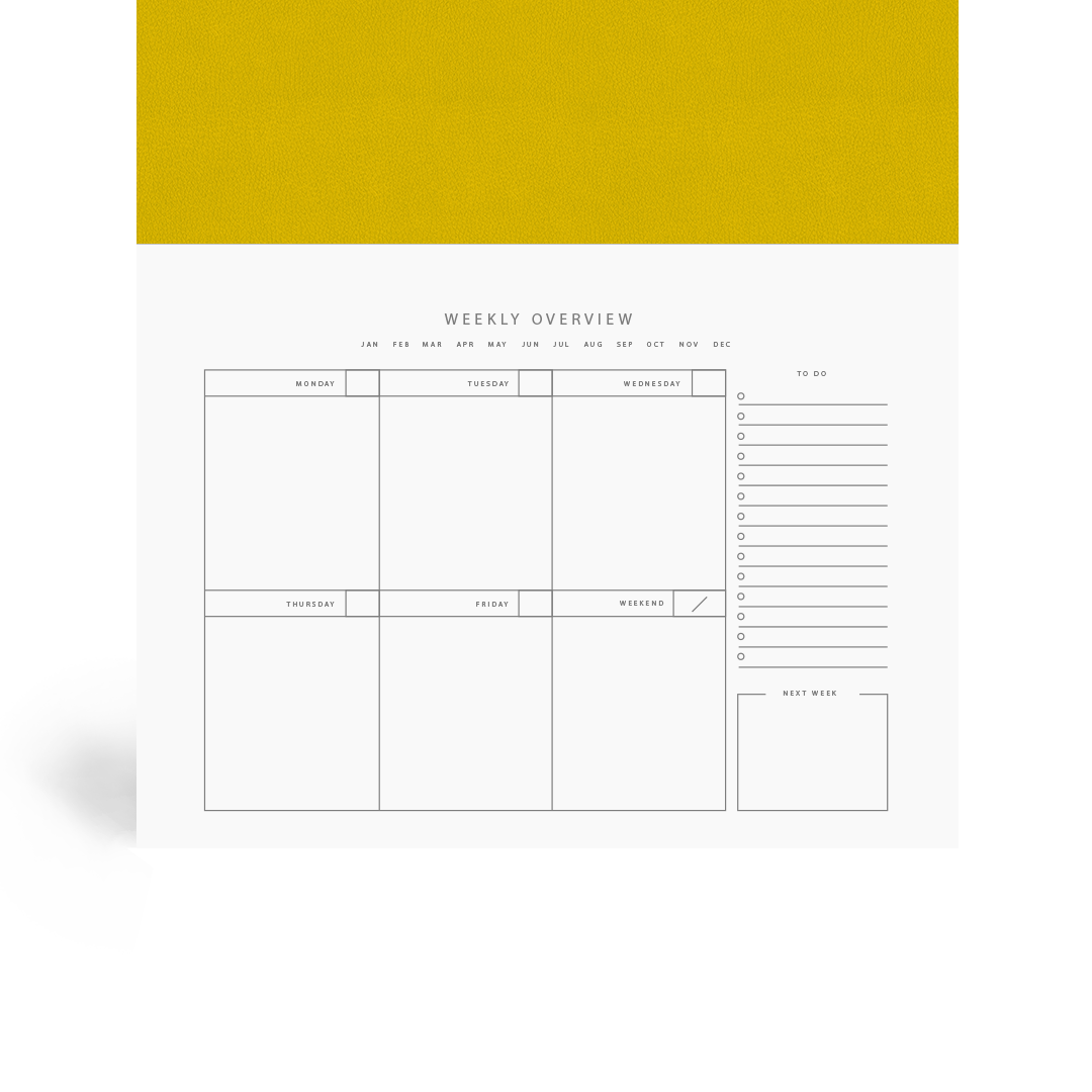 Factory Yellow Weekly Desk Planner