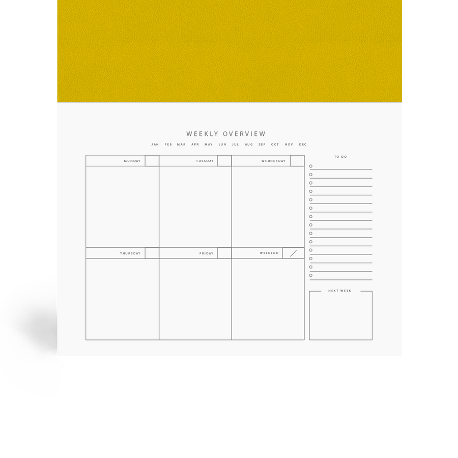 Factory Yellow Weekly Desk Planner